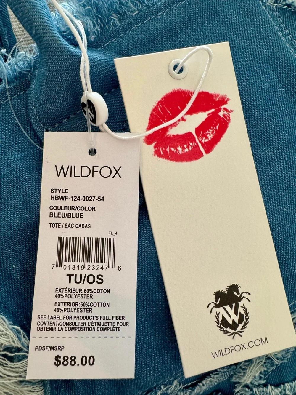 Wildfox Frayed Denim Tote Bag - Blue